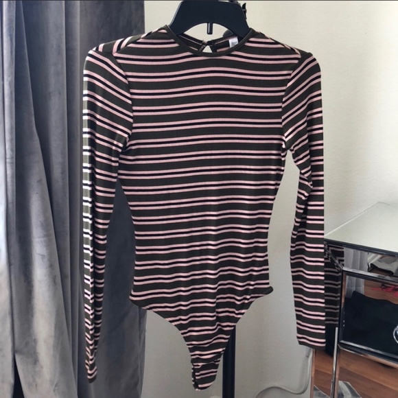 Same Day Shipping*American Apparel Stripe Bodysuit - Picture 3 of 5